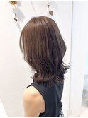 着物ヘア/ダークアッシュ/ミディアムレイヤーカット/東村山