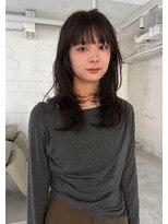 ヨーク(YOKE) ミディアムレイヤーハッシュカットグレージュ前髪20代30代40代