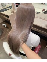 アース 会津若松店(HAIR&MAKE EARTH)&nbsp;ミルクティーベージュ×艶ストレートロング