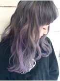 ブルーパープルのバレイヤージュ