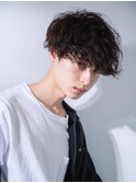 前下がりマッシュショート無造作パーマ