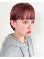 ヒビヲ(HIBIO)&nbsp;ダブルカラーピンクベージュピンクカラーケアブリーチミニボブ