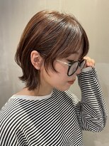 ベルベットヘア 千早店(Velvet hair) オレンジブランジュ×ミディアムウルフ　【福岡聖容】
