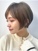 30代40代大人女性/前髪ありショートボブ/ショートヘア/髪質改善