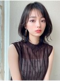 大人カワイイ小顔になるワンレンネビージュ黒髪ボブルフ髪質改善