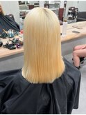 9103渋谷ブロンドホワイトアッシュ髪質改善ストレート韓国ヘア