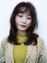 ロンドアンメゾン 原宿(Lond un Maison.)&nbsp;レイヤー/暖色カラー+顔周りレイヤーカットセミディ