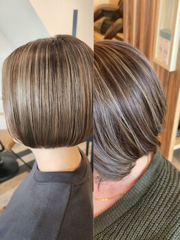 カルムドットヘアー 宜野湾(calm.hair)の写真/大人女性のための洗練されたグレイカラー。髪の負担を抑えつつオシャレなスタイルに。