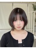 bミディアムレイヤーくびれレイヤーハッシュカットくびれミディ