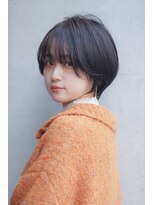 トップシェイプ(TOP SHAPE) 丸みショートボブ×暗髪艶カラー