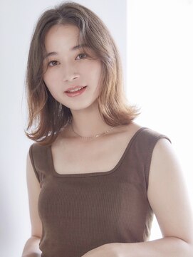 フォンズ(FONS) リラクシー大人ロブ韓国ヘア_オルチャンバング_小顔に見せるヘア