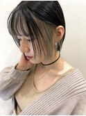 外国人風ミニボブ  インナーカラーグレージュ