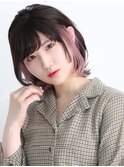 インナーカラー×レイヤードボブ