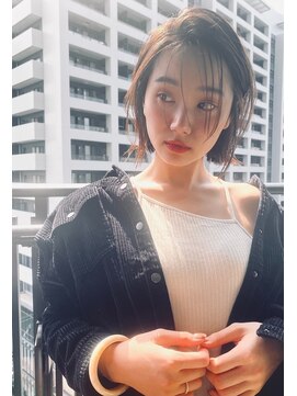 エース (ACE) ACE 横浜　サイドパートショート×くすみブラウン