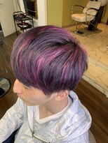 ジウ 上通り(JIU)&nbsp;メンズもクールに派手髪☆ハードメッシュピンク