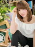 艶カラーアシンメトリー小顔ミディアムボブc5北浦和20代30代40代