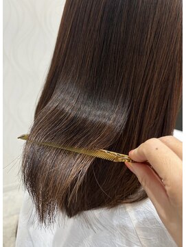 ヘアーカルチャー おゆみ野店(HAIR CULTURE) ミディアムストレート艶髪ブラウンカラー30代40代50代