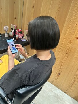 ゴウトゥデイ 渋谷MODI店(GO TODAY) 暗め オリーブベージュ× ショートボブ