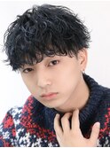 波巻きパーマツなイストスパイラルパーマツーブロックウルフ