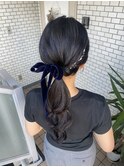 ポニー ポニーテール ローポニー 参列ヘア