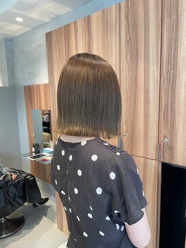 ガリカ 博多(Gallica) 【長まなみ】ブリーチなしダブルカラー透明感オリーブベージュ