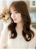 大人美人透けバング韓国風巻きレイヤーロングh3川口20代30代40代