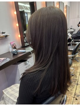 フレンズ 環状通東店(friend's) グレージュカラー髪質改善トリートメントロングレイヤースタイル