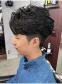 ブルーブラック×フェザーパーマ