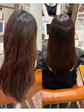 美髪矯正【手で乾かしただけ】