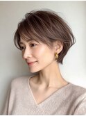 白髪ぼかし脱白髪染め大人ショート40代50代60代