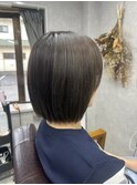 シークレットハイライト×切りっぱなしボブ/透明感カラー
