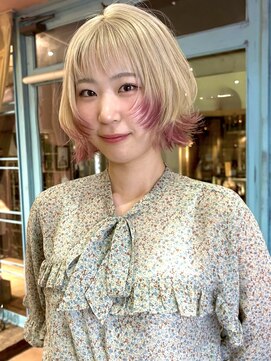ロチカバイドールヘアー 心斎橋(Rotika by Doll hair) bobレイヤー× ピンクデザインcolor☆