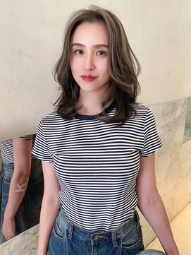 アクシス 栄店(`AXIS) ワンホンレイヤー/ミルクティーブロンド/ダークブルー/栄矢場町