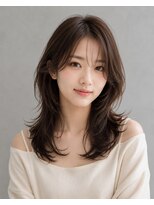 ヘアーリゾートレガロ 八尾店(Hair Resort regalo)&nbsp;裾カラーウルフボブレイヤーボブオリーブグレージュくらげヘアー