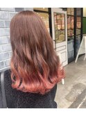 韓国ヘア☆ピンクグラデーションカラー