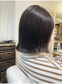 切りっぱなしボブ グレージュカラー 艶髪 横浜