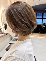 ヒビヲ(HIBIO)&nbsp;ナチュラルボブショートミニボブダブルカラーハイライトブリーチ