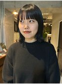 レイヤーボブ_切りっぱなしボブ_黒髪ボブ_タイトなボブ