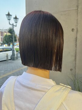 オーガニック ライフ 若葉 鶴ヶ島(organic+life) 小顔ストレートボブ黒髪グレージュダークアッシュモード