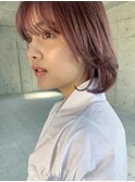 ボブ/フェザーバング/ラベンダーピンク 20代30代