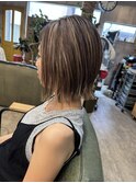 『京都 ルーナ』ハイライト×外はねボブ 30代40代50代60代