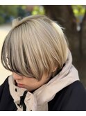 エフェクトブリーチ、前髪デザインでおしゃれボブスタイル