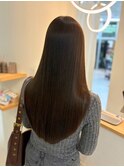 髪質改善カラー/艶髪/ストレートロング/ダークブラウン