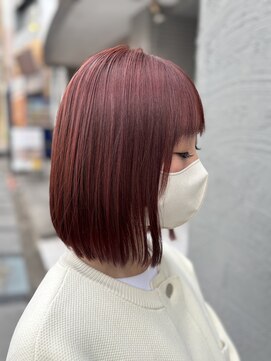 ベレッタ 枚方店(veretta.) ブリーチなしピンクカラー　担当小林/ニュアンスカラー/ボブ