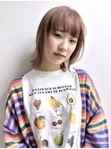 コーラルベージュピンクベージュ暖色カラーケアブリーチカラー