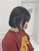 リルミー ミュエナ 大須 矢場町(Lilme myuena)&nbsp;【インナーカラー】マリンブルー＋ナチュラルボブ　＊Lilme＊