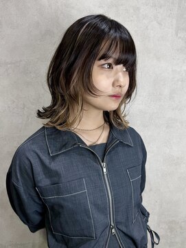 ルノン(LUNON) 暗めカラーグランマッシュデザインカラーフェイスフレーミング