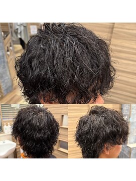 銀座マツナガ 神田店 20代30代波巻きandツイスパウルフマッシュツーブロック