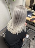 シルバーグレージュ　セミロング