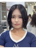 切りっぱなしボブ/レイヤー/韓国/ミディアム/ハッシュカット